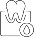 Tooth with water droplet icon representing dental hydration and oral health care